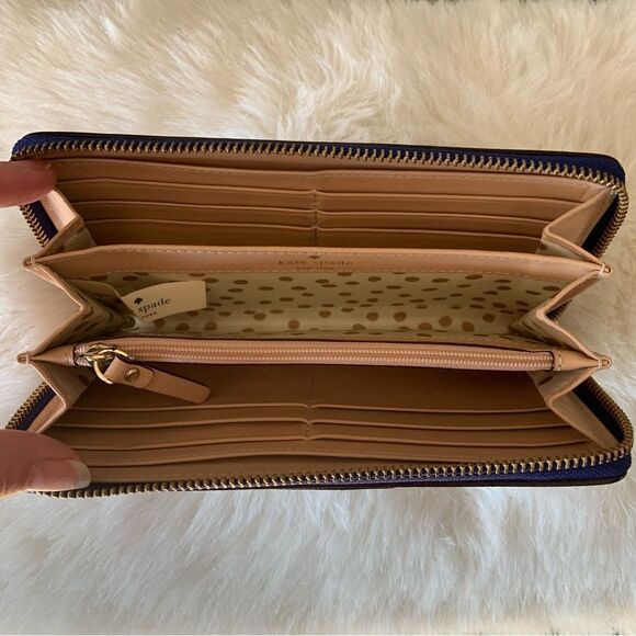 New ✨ KATE SPADE Wellesley Full Size Cobalt Blue Wallet - Picture 9 of 14